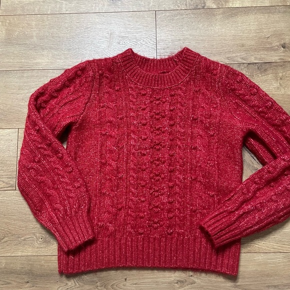 LOFT Vibrant Red Knit Sweater - Picture 8 of 15